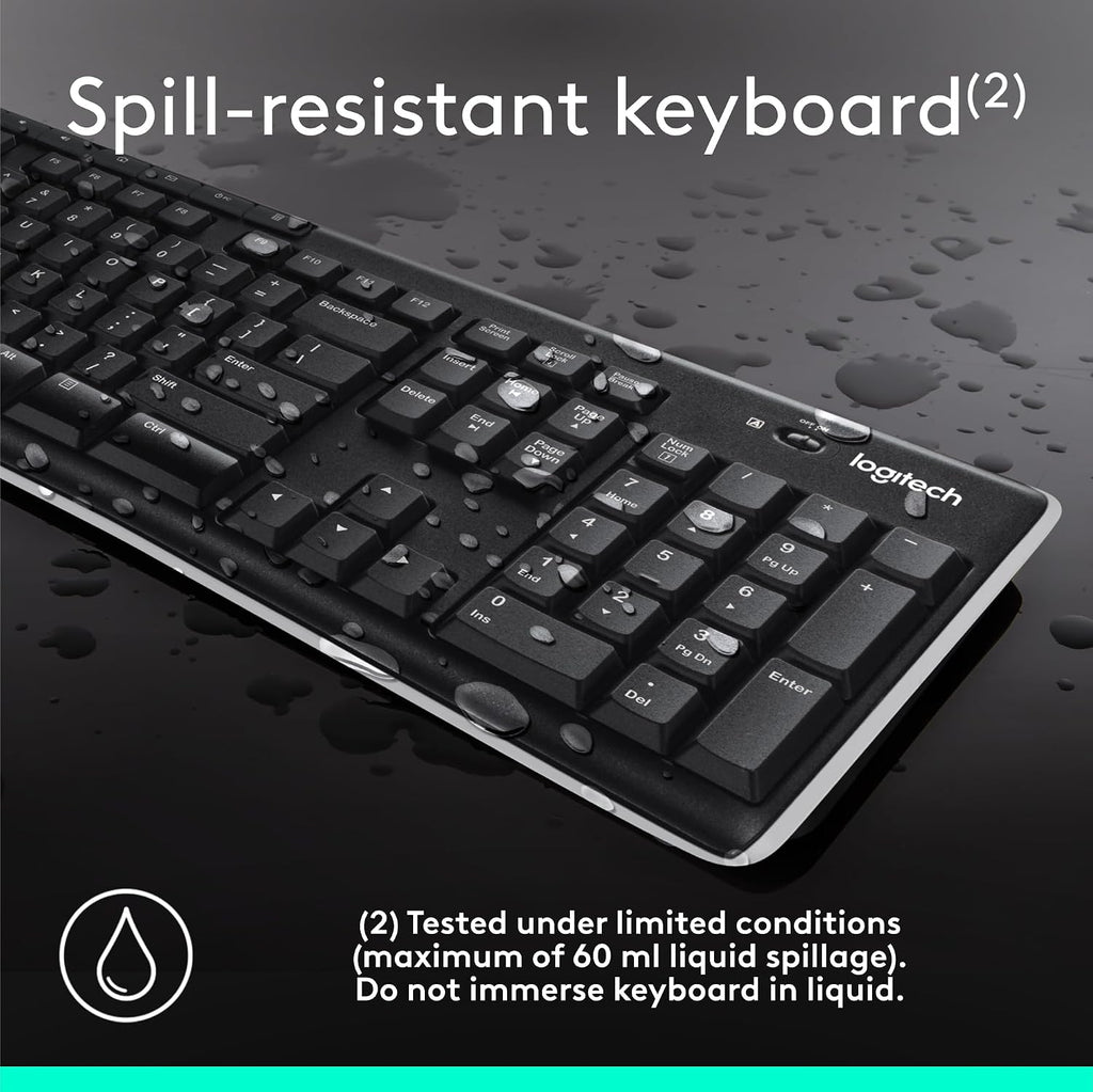 Logitech MK270 Full Size Wireless Keyboard and Mouse Combo