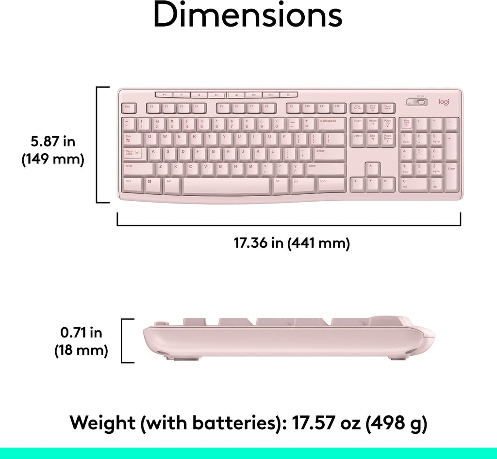 Logitech MK270 Full Size Wireless Keyboard and Mouse Combo