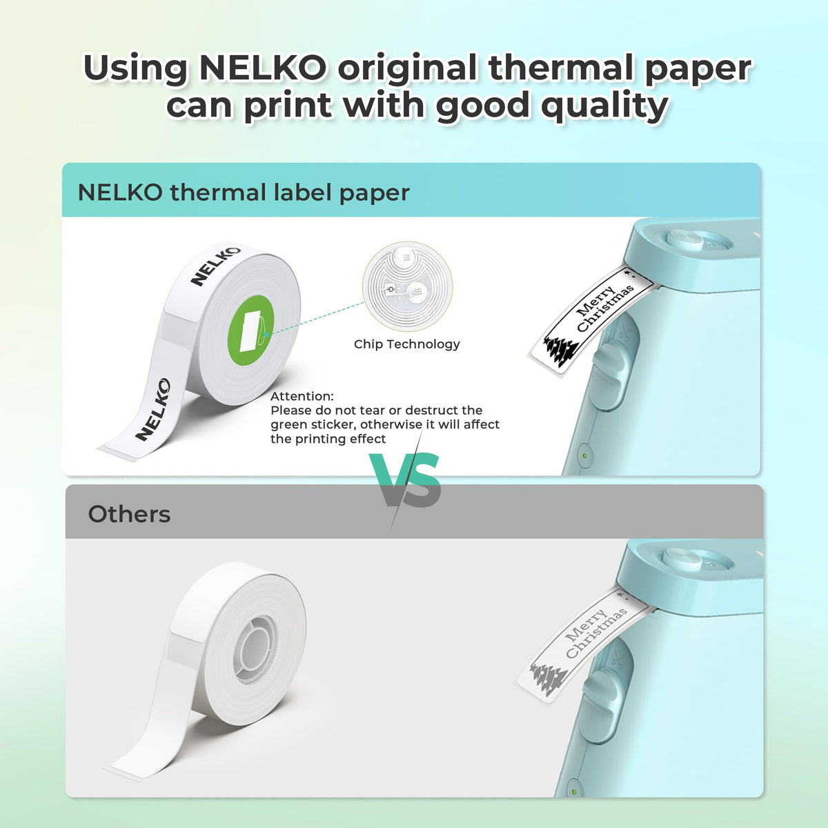 Nelko P21 Label Maker Machine with Tape, Bluetooth Label Printer, White