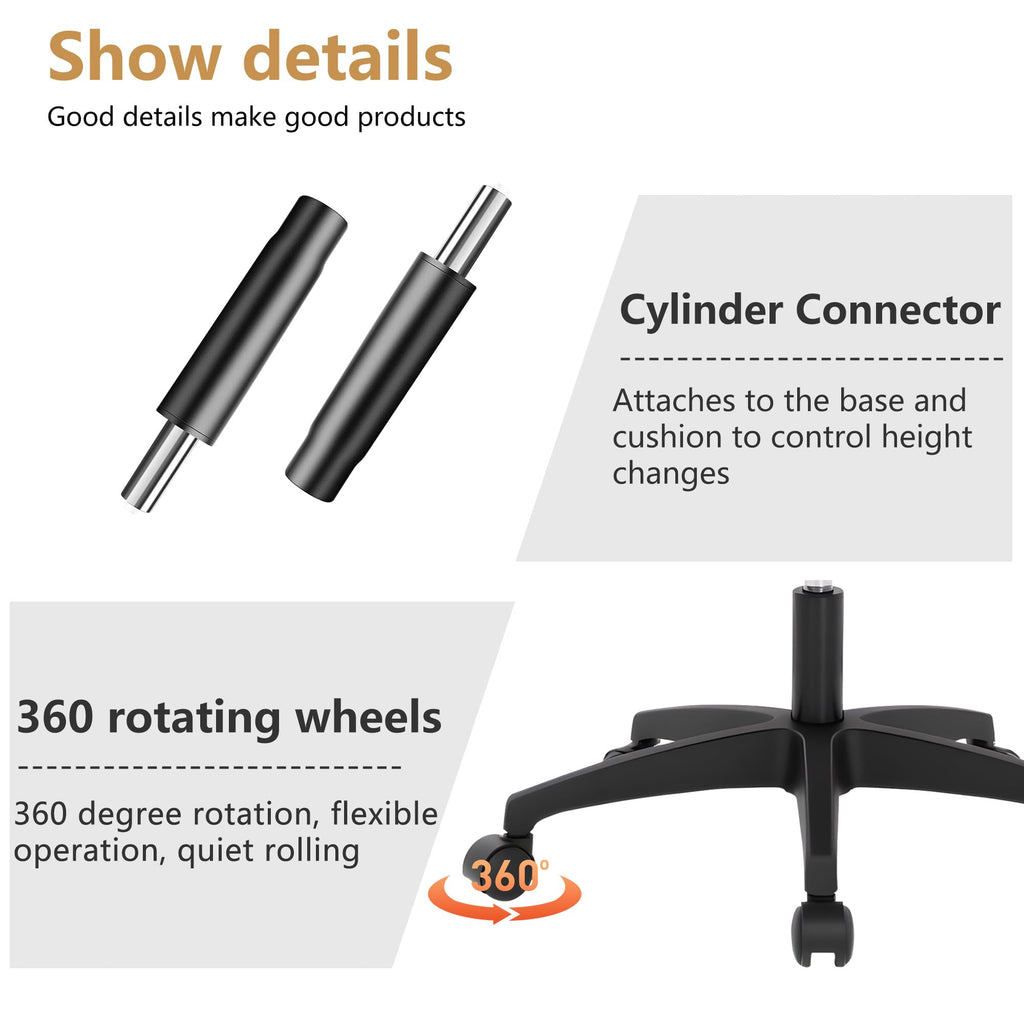 Ergonomic Office Chair | Mid-Back Swivel Desk Chair | with Lumbar Support