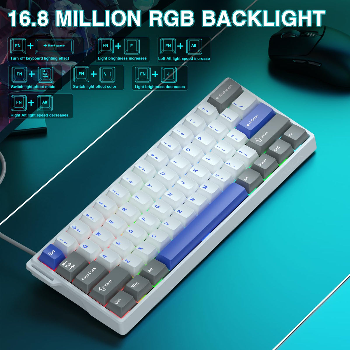 Mechanical Gaming Keyboard Wired, Magnetic Switches Hot Swappable
