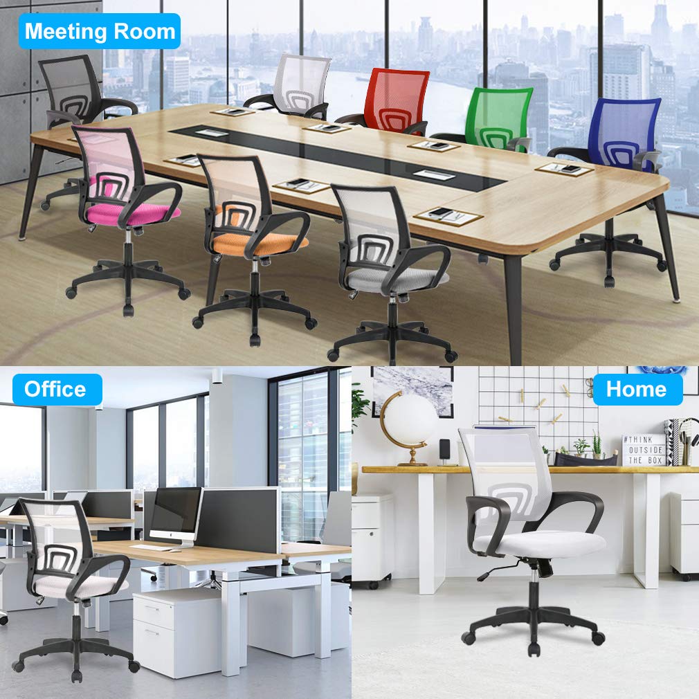 Ergonomic Office Chair | Mid-Back Swivel Desk Chair | with Lumbar Support