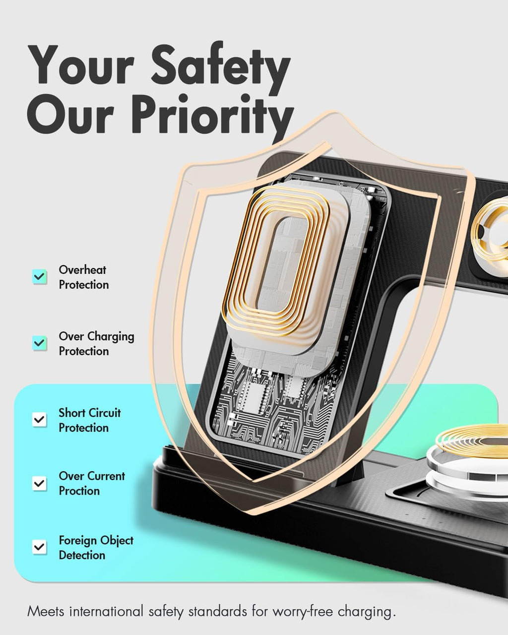Wireless Charging Station for Apple Devices | 3 in 1 (I phones, Apple Watches, Airpods