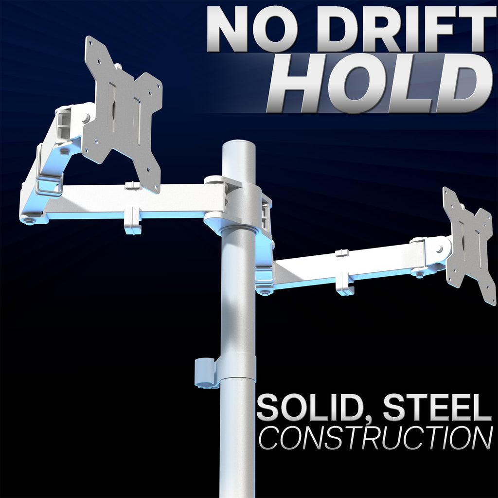 Dual Monitor Desk Mount, Holds 2 Computer Screens up to 30 inches