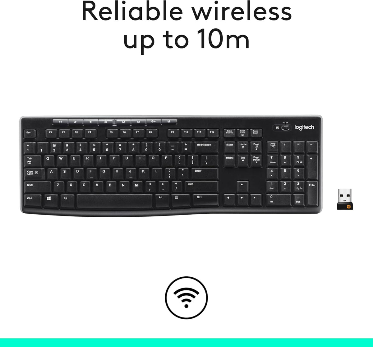 Logitech MK270 Full Size Wireless Keyboard and Mouse Combo