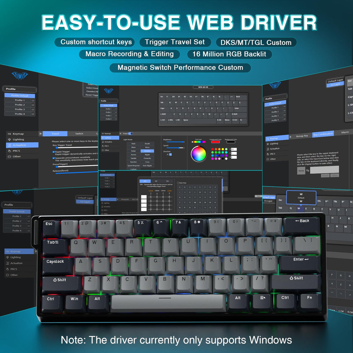Mechanical Gaming Keyboard Wired, Magnetic Switches Hot Swappable
