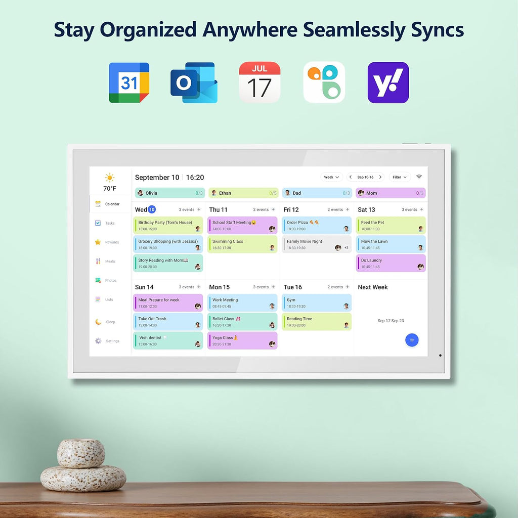 Digital Calendar, 21.5 Inch Touchscreen Display
