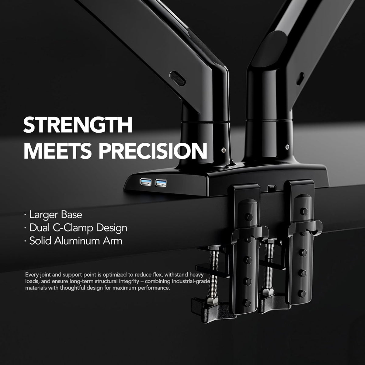 Dual Monitor Stand for 13″–40″, Premium Dual Monitor Mount with USB,