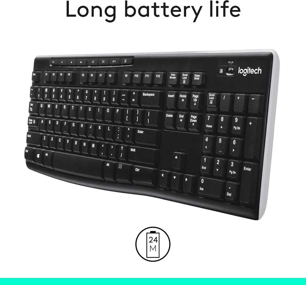 Logitech MK270 Full Size Wireless Keyboard and Mouse Combo