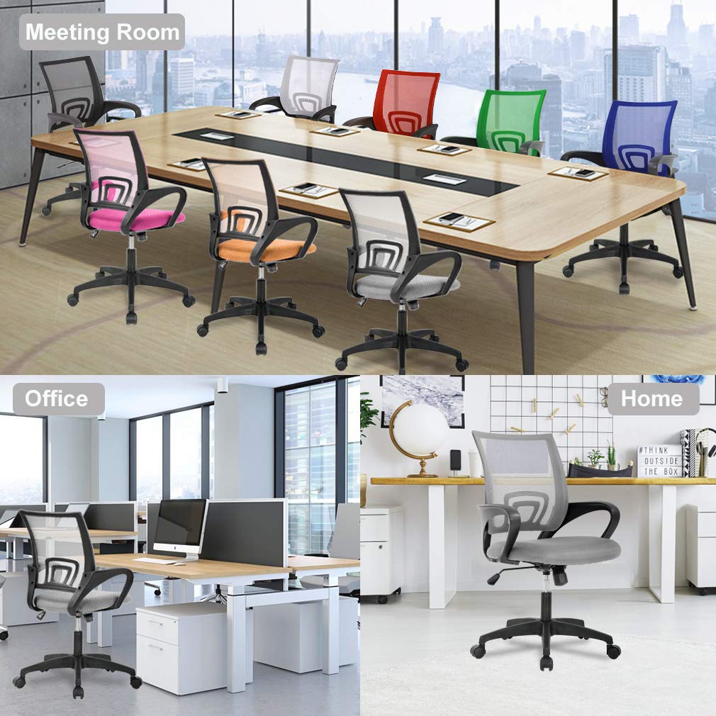 Ergonomic Office Chair | Mid-Back Swivel Desk Chair | with Lumbar Support