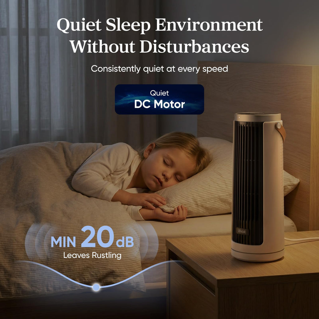 Levoit Tower Fan for Bedroom, Standing Fan with 36”-47” Adjustable Height