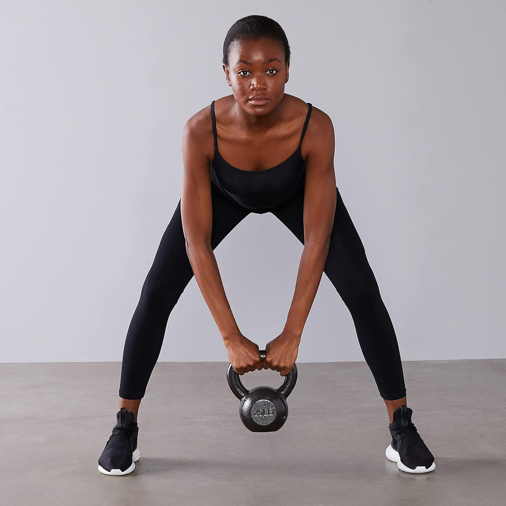 Amazon Basics Cast Iron Kettlebell for Strength Training | Black | 10lbs - 60lbs