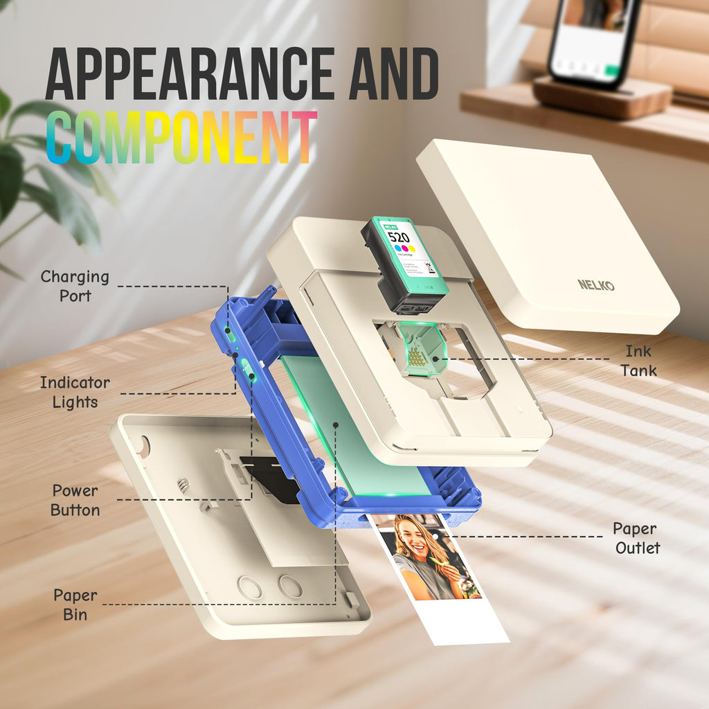 Nelko PP01 Photo Printer, 2x3 Portable Photo Printer