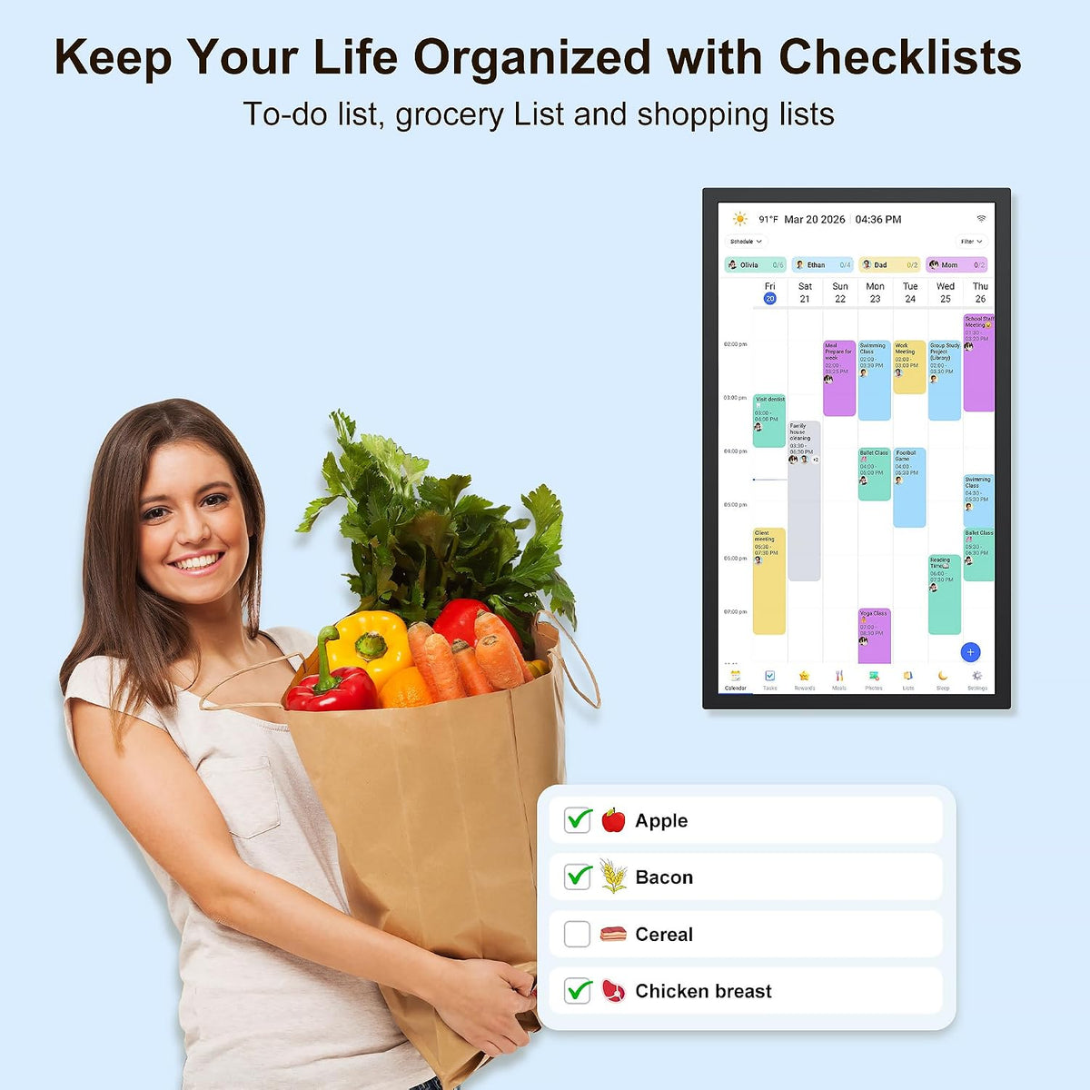 Digital Calendar – 27 Inch Wall Calendar Interactive Touchscreen Display