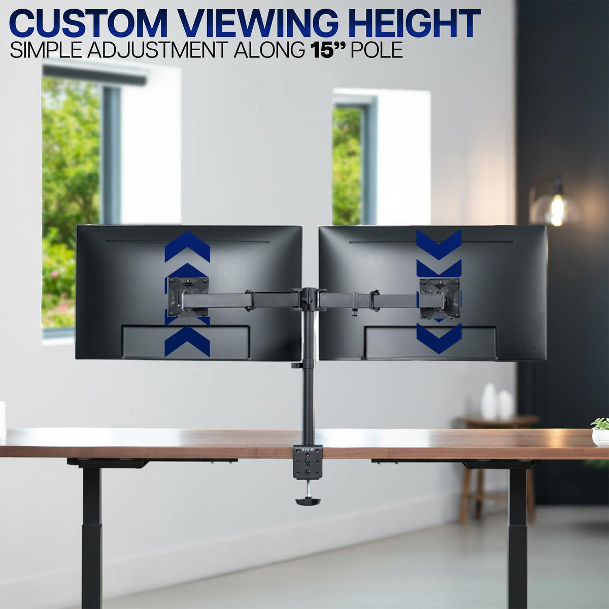 Dual Monitor Desk Mount, Holds 2 Computer Screens up to 30 inches