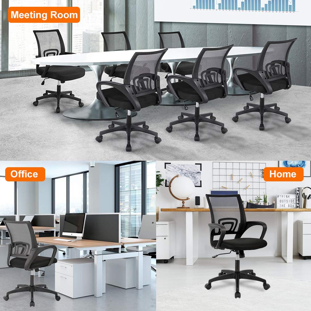 Ergonomic Office Chair | Mid-Back Swivel Desk Chair | with Lumbar Support