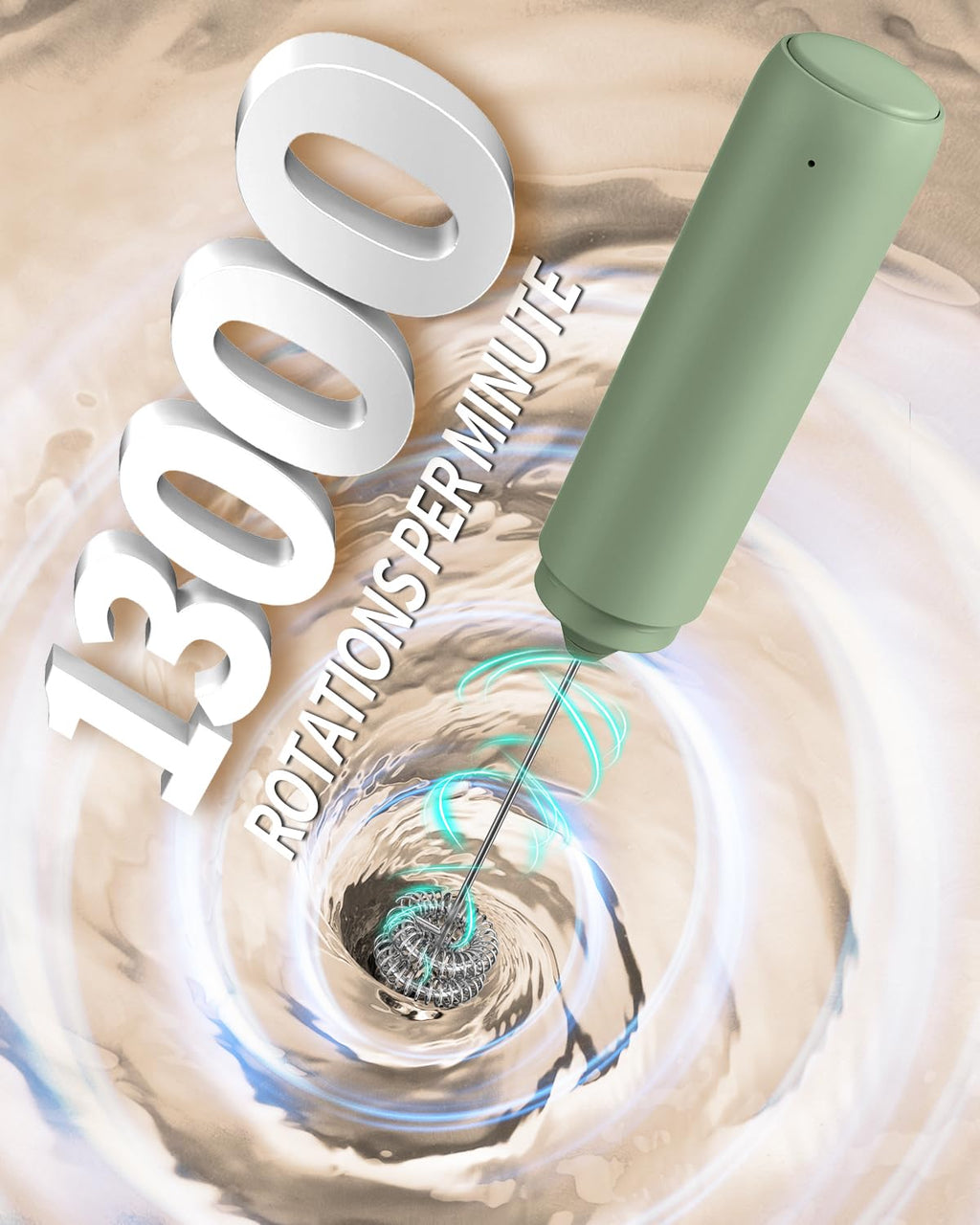 CIRCLE JOY Rechargeable Milk Frother Handheld, Dual Coil Whisk Head Electric Coffee Frother, Portable Hand Frother Wand Drink Mixer for Matcha Lattes Cappuccino, Kitchen Gifts, Black