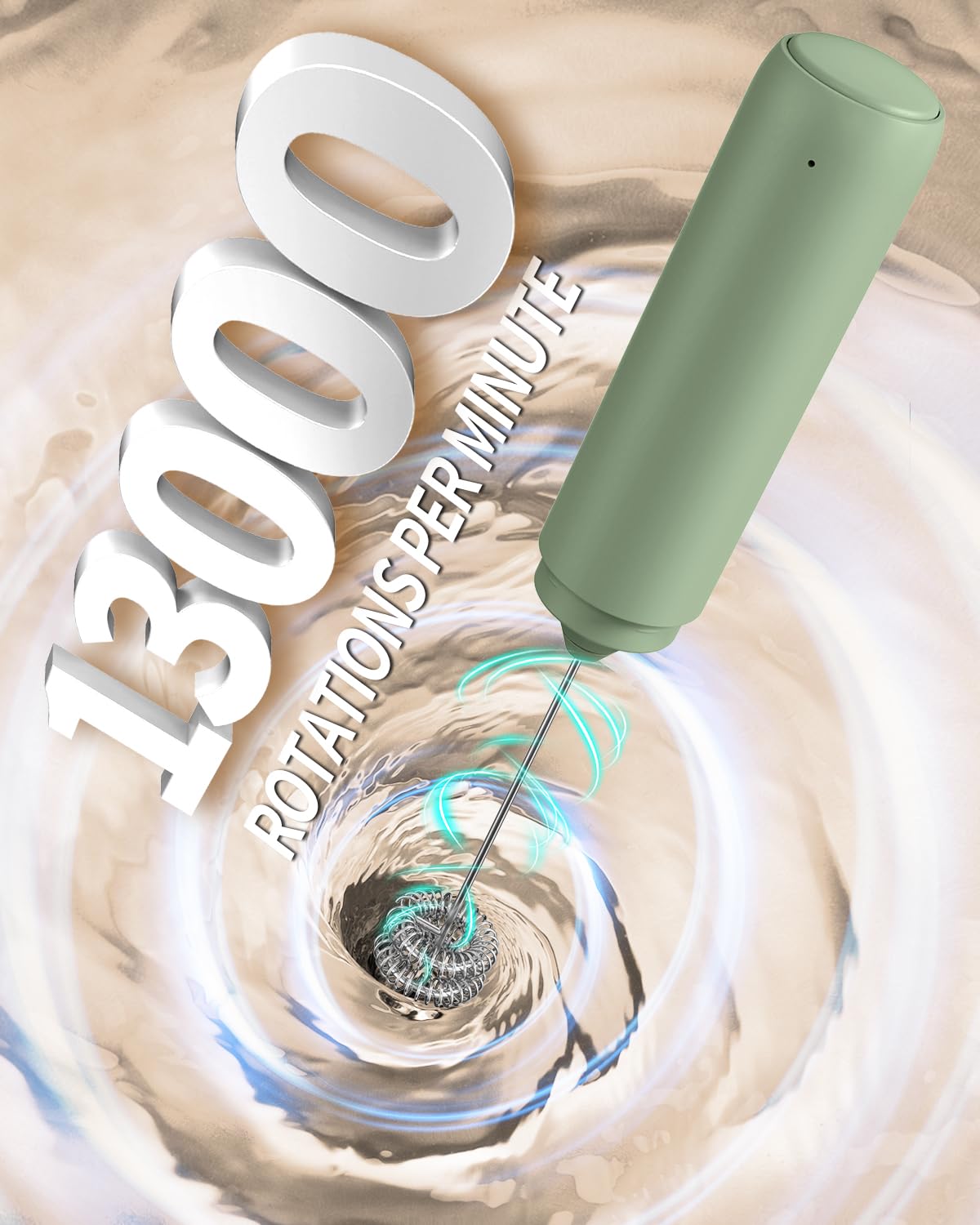 CIRCLE JOY Rechargeable Milk Frother Handheld, Dual Coil Whisk Head Electric Coffee Frother, Portable Hand Frother Wand Drink Mixer for Matcha Lattes Cappuccino, Kitchen Gifts, Black