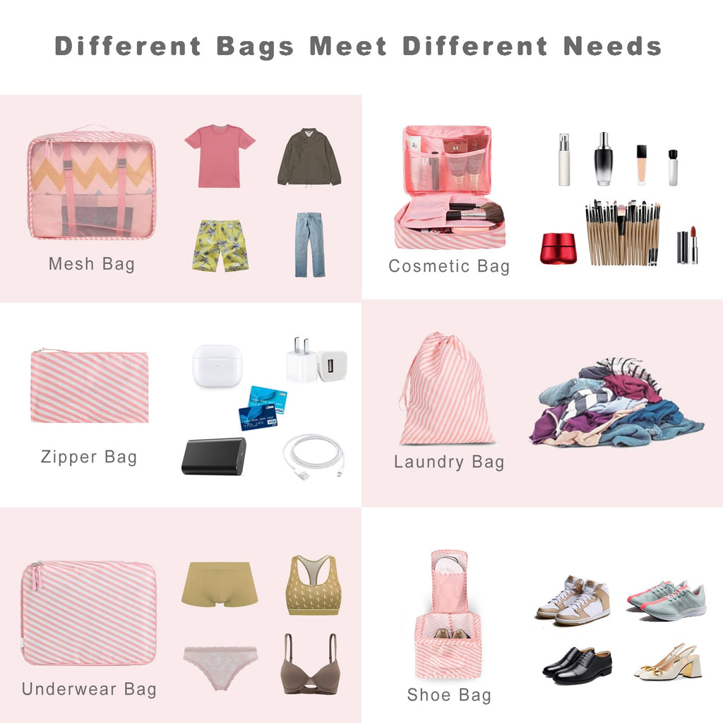 8 Set Packing Cubes Luggage Packing Organizers
