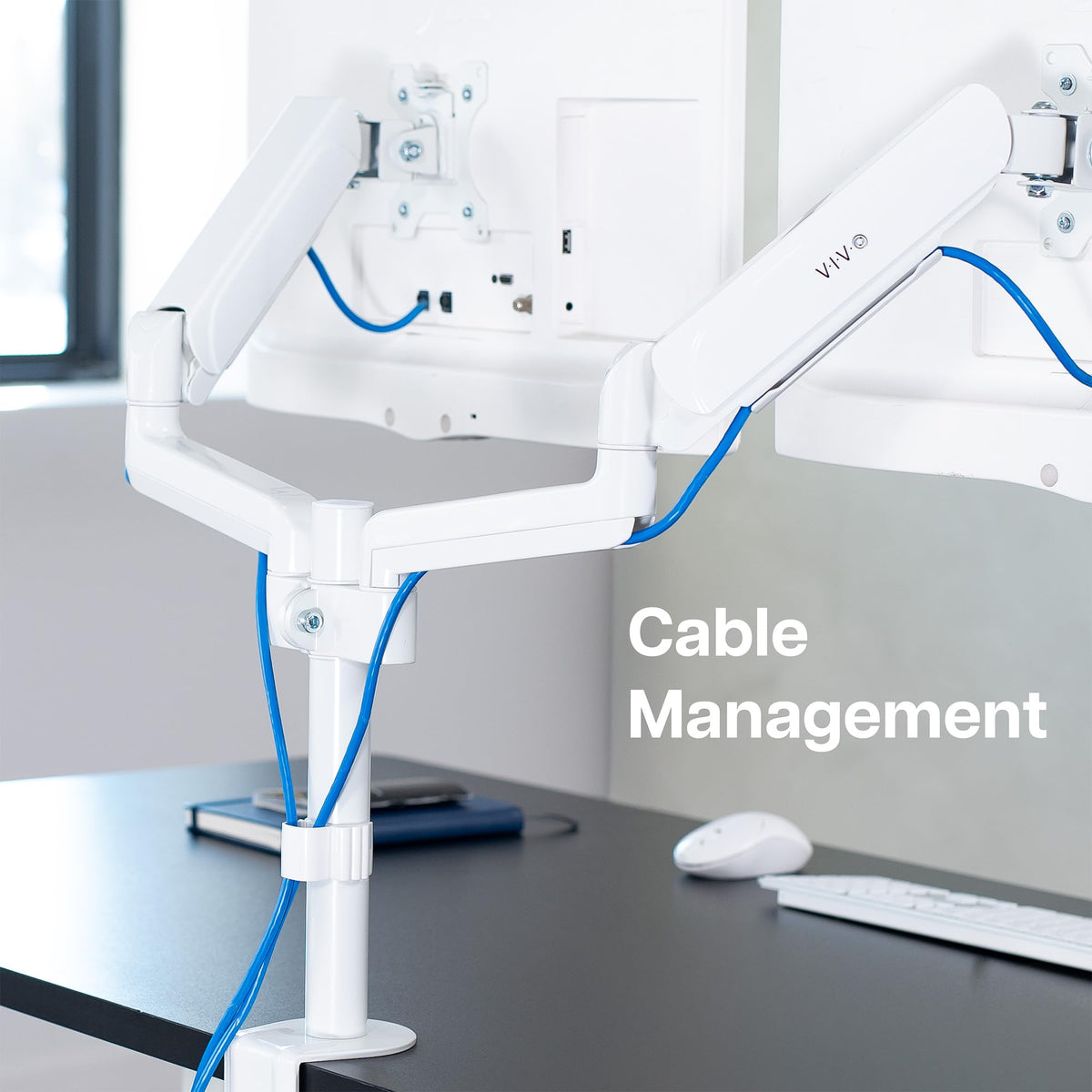Triple Pneumatic Monitor Mount for 3 Screens up to 32 inches,