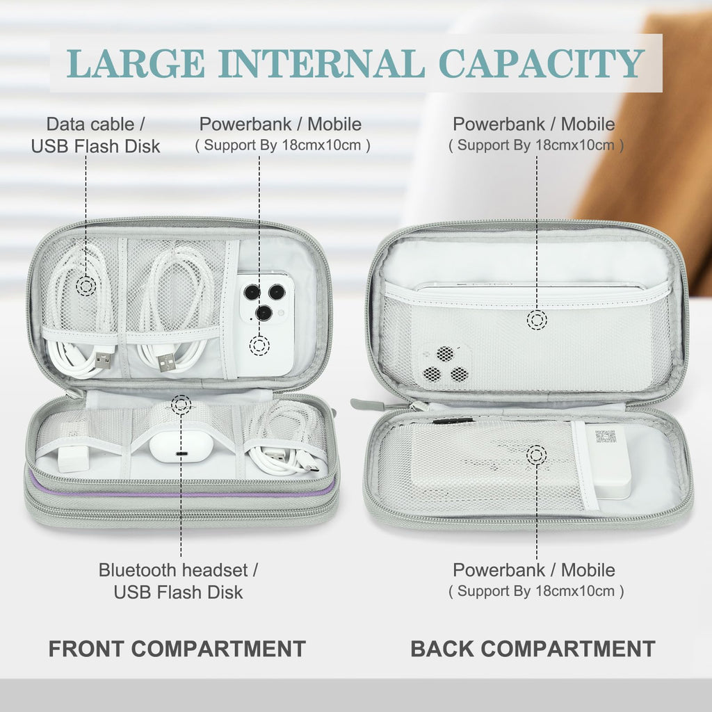 Electronic Organizer, Travel Tech Pouch Bag, Extra Large, Black | Water Resistant