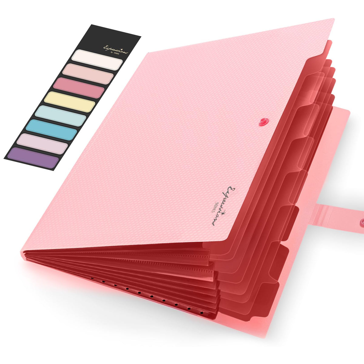 Sooez Accordion File Organizer, Expanding File Folder with Label, 5 Pockets