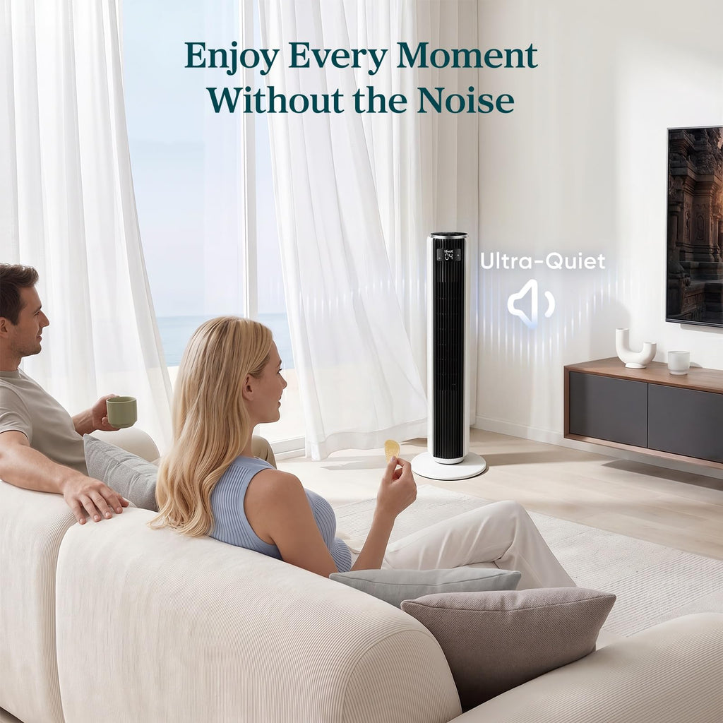 Levoit Tower Fan for Bedroom, Standing Fan with 36”-47” Adjustable Height