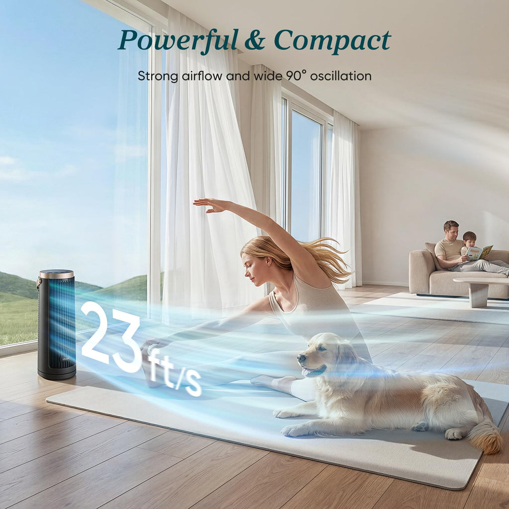 Levoit Tower Fan for Bedroom, Standing Fan with 36”-47” Adjustable Height