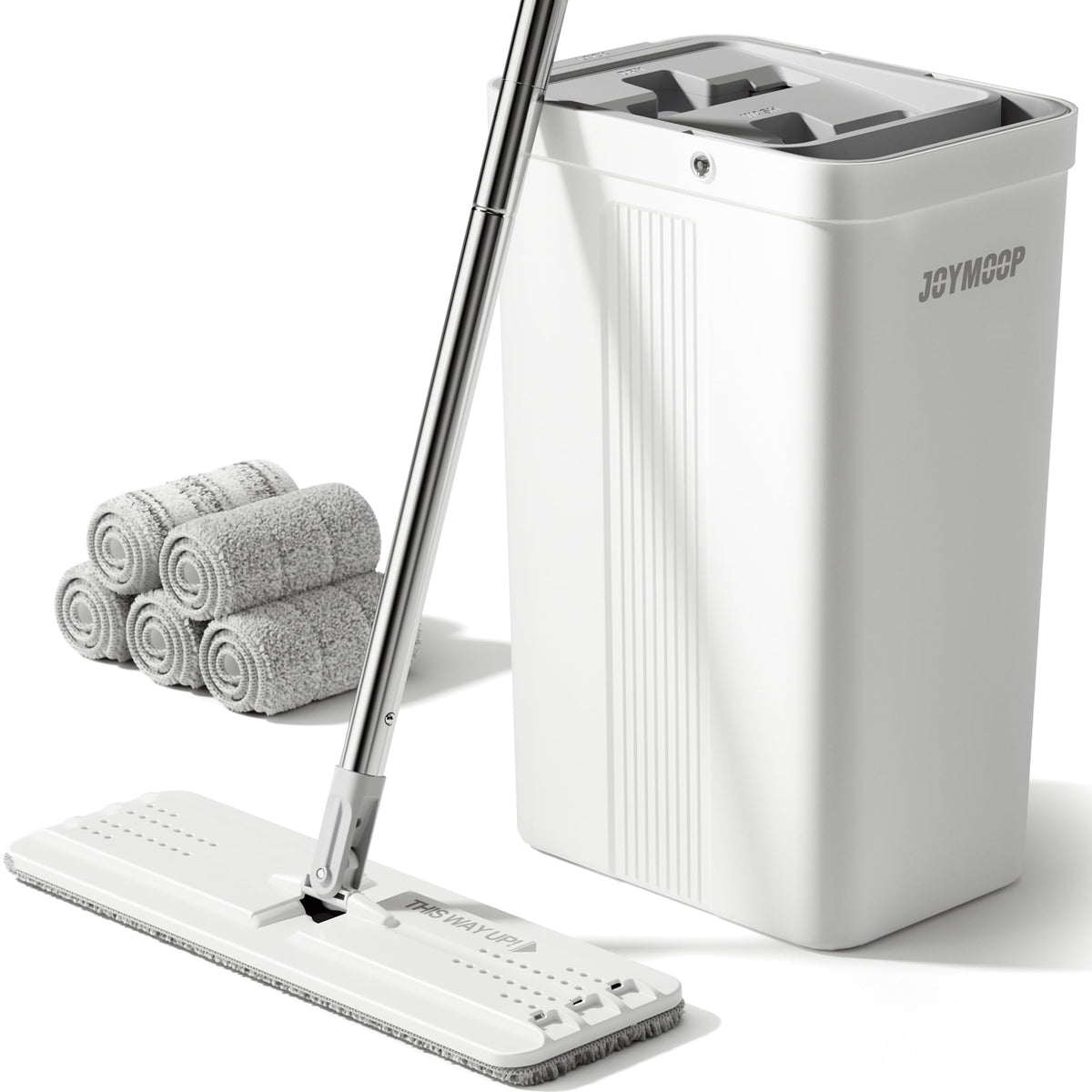 White Flat Mop and Bucket Set