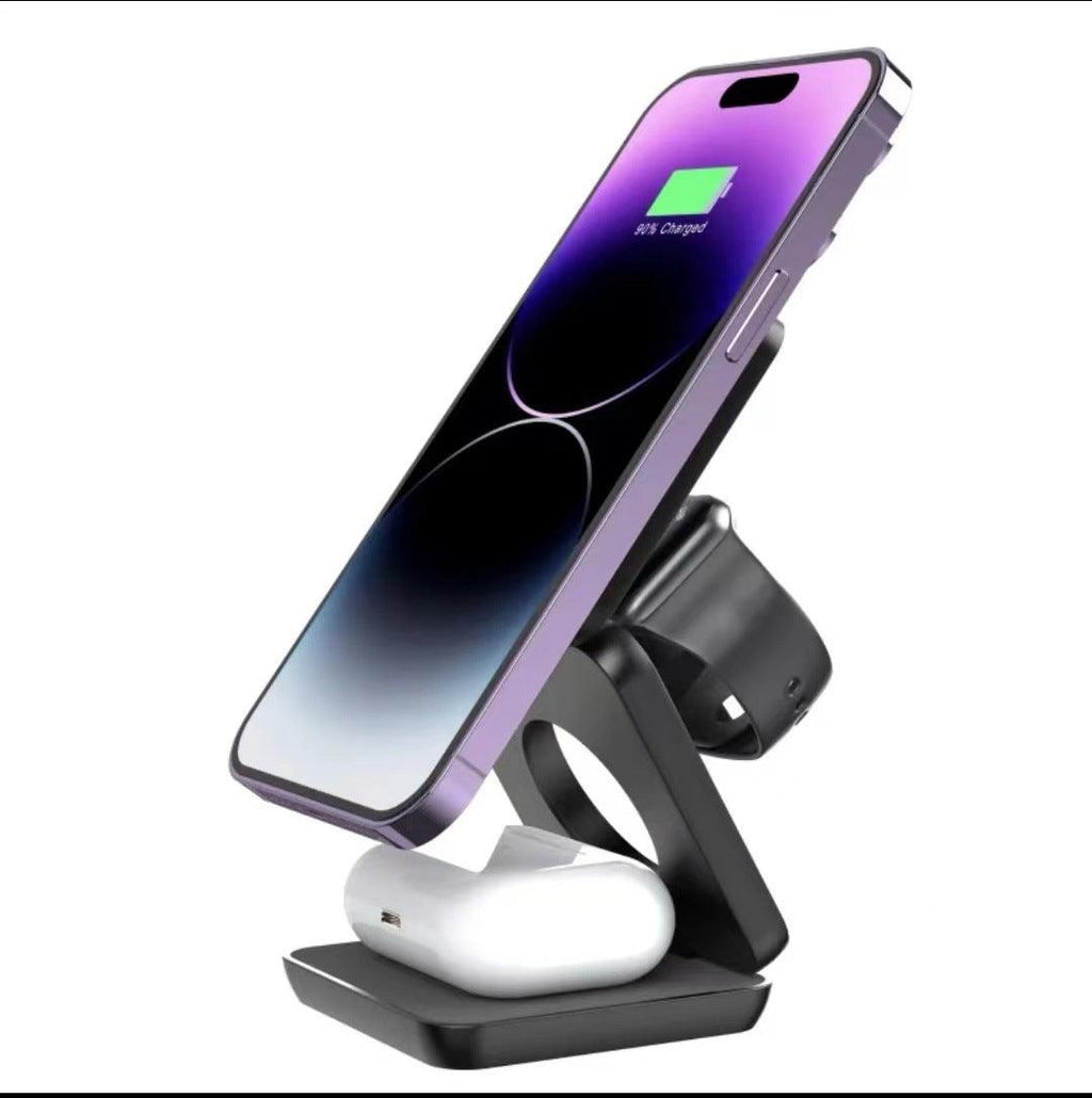 Three-in-one Foldable Wireless Charger Magnetic Suction