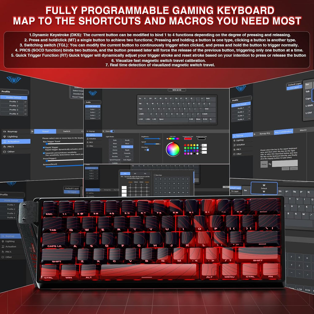 Mechanical Gaming Keyboard Wired, Magnetic Switches Hot Swappable