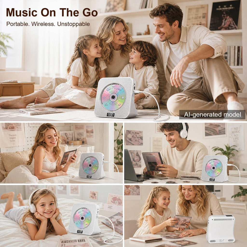 Gueray CD Player Portable Bluetooth Desktop CD Players for Home