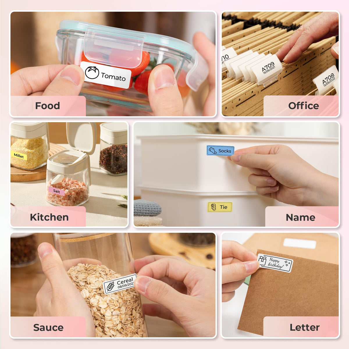 Nelko P21 Label Maker Machine with Tape, Bluetooth Label Printer, White