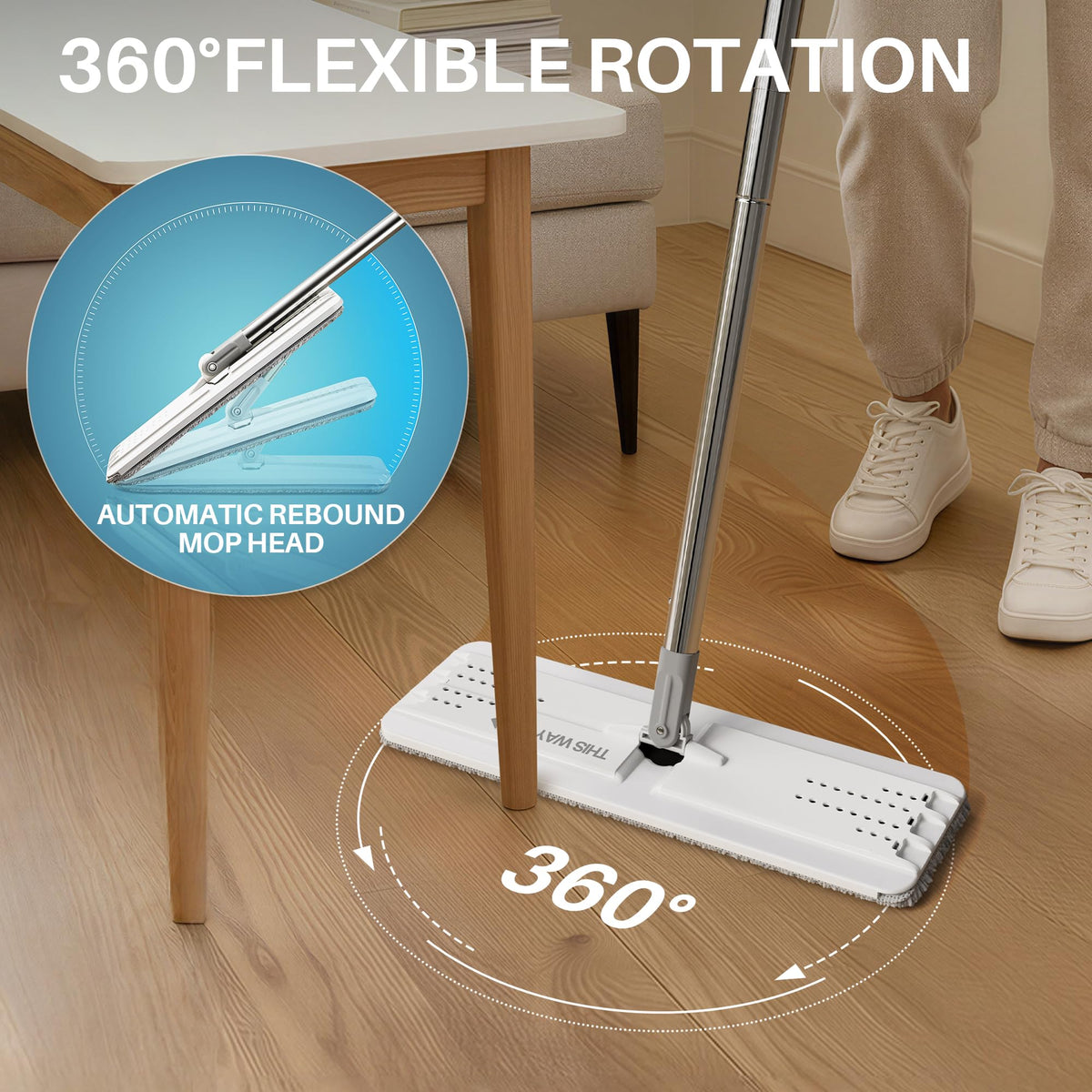 White Flat Mop and Bucket Set