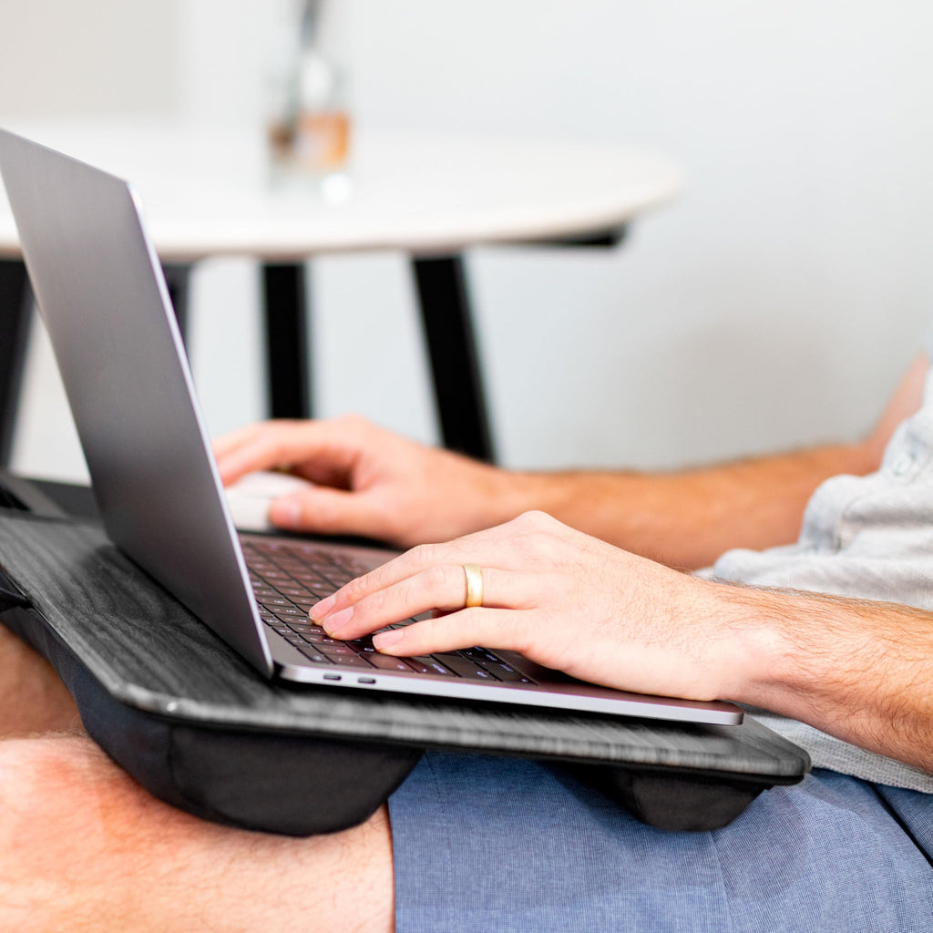LAPGEAR Home Office Lap Desk – Black Carbon, Fits 15.6” Laptops