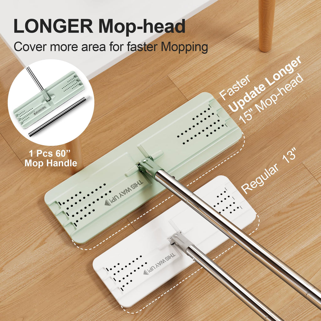 White Flat Mop and Bucket Set