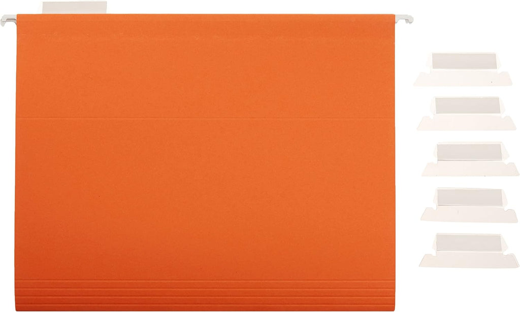 Amazon Basics Hanging File Folders with Adjustable Tabs, Sturdy Expandable Document Organizer, Letter Size 8.5x11 inch, Green, 25-Pack