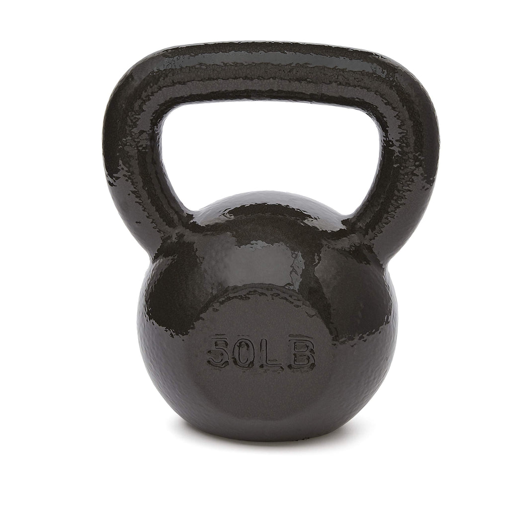 Amazon Basics Cast Iron Kettlebell for Strength Training | Black | 10lbs - 60lbs