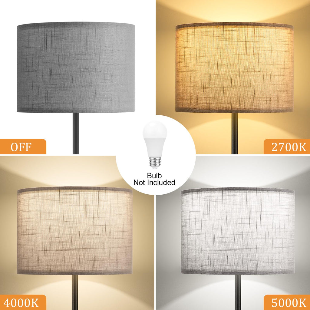 Modern Floor Lamp Simple Design with White Shade & Foot Pedal Switch