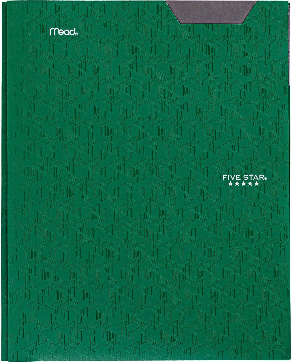 Five Star 2-Pocket Plastic Folder with Stay-Put Tabs and Prong Fasteners, Holds 8.5" x 11" Paper, Assorted Colors, 4 Pack (340300A)