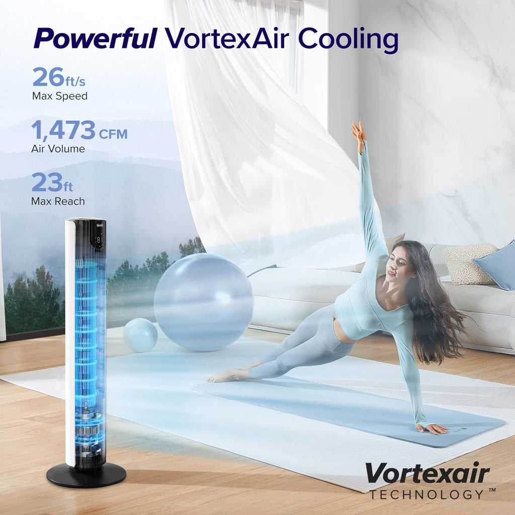 Levoit Tower Fan for Bedroom, Standing Fan with 36”-47” Adjustable Height