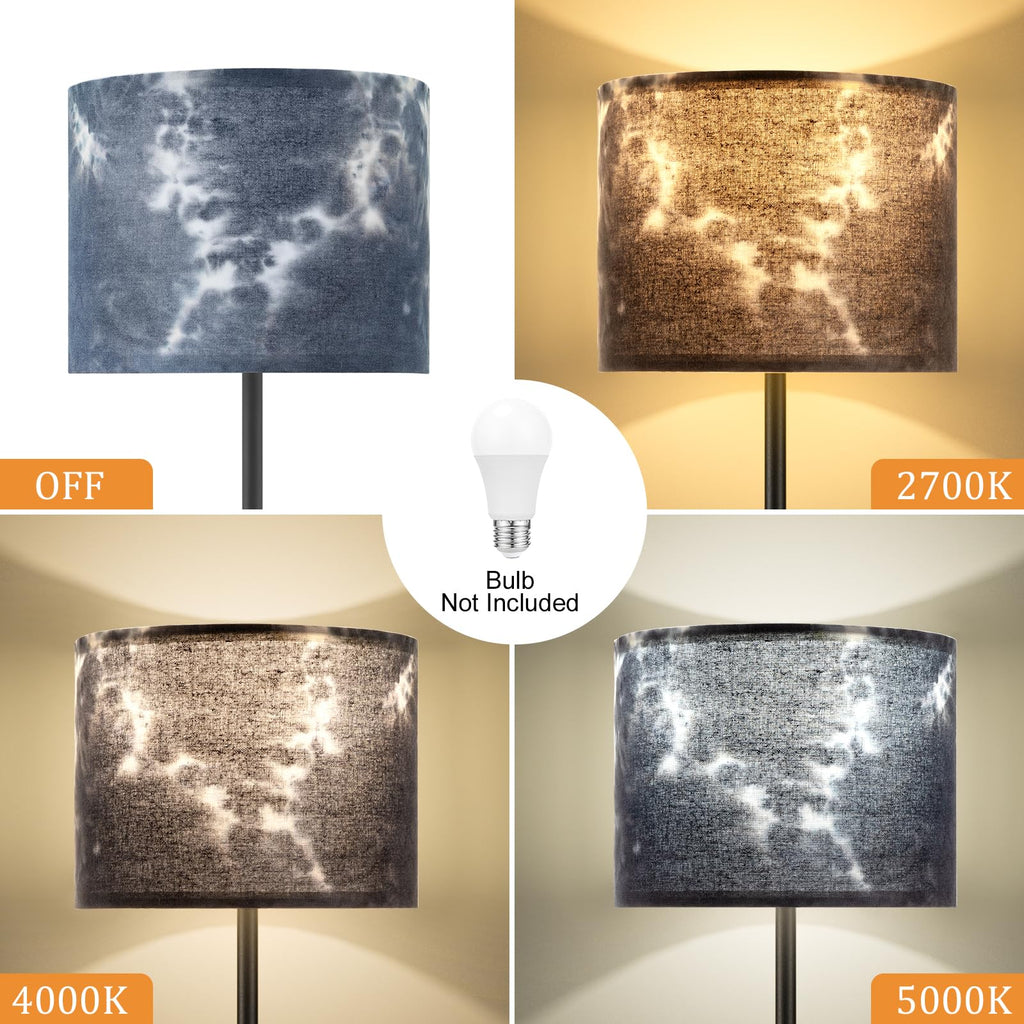 Modern Floor Lamp Simple Design with White Shade & Foot Pedal Switch