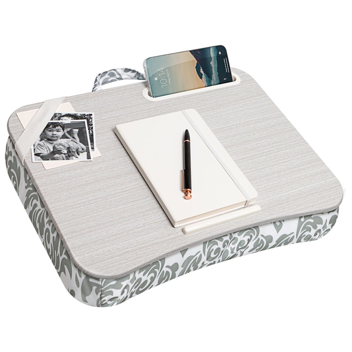 Designer Lap Desk – Fits 15.6” Laptop w/. Phone Holder