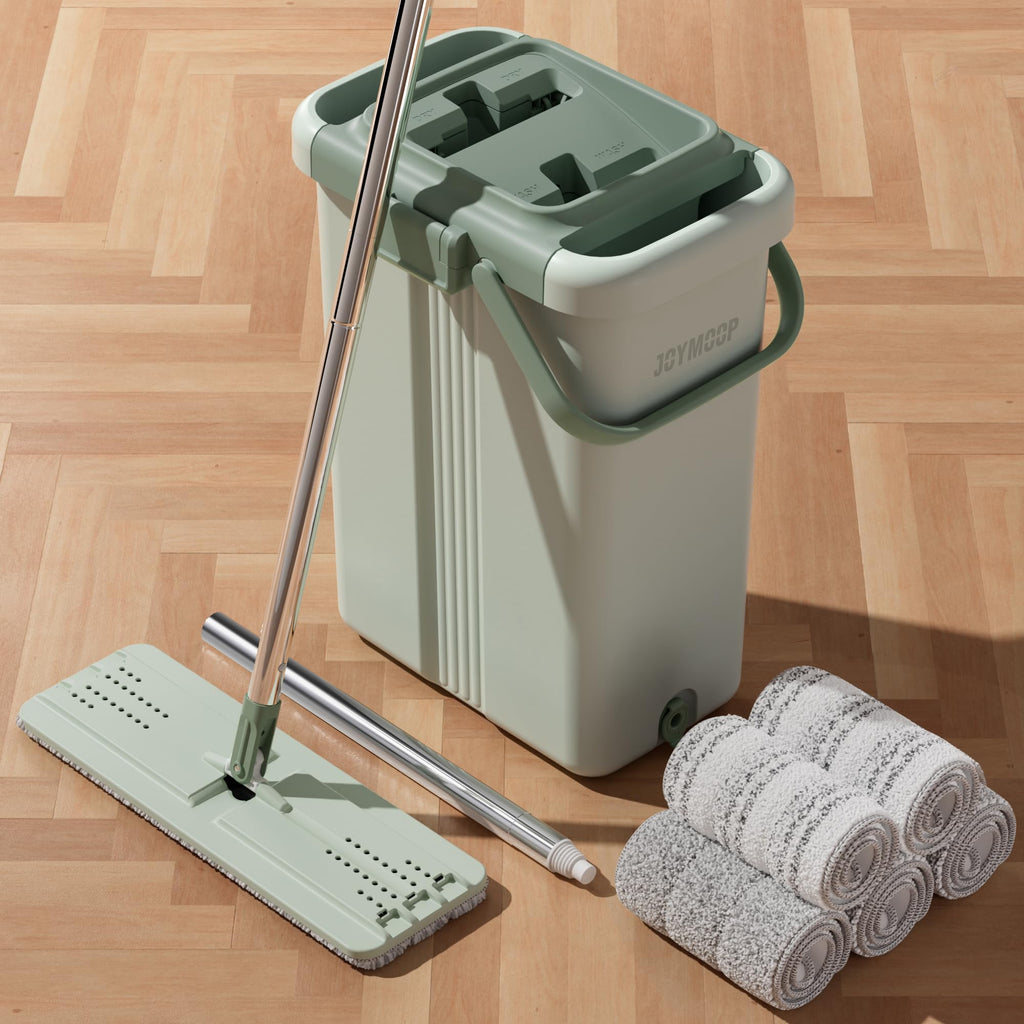 White Flat Mop and Bucket Set