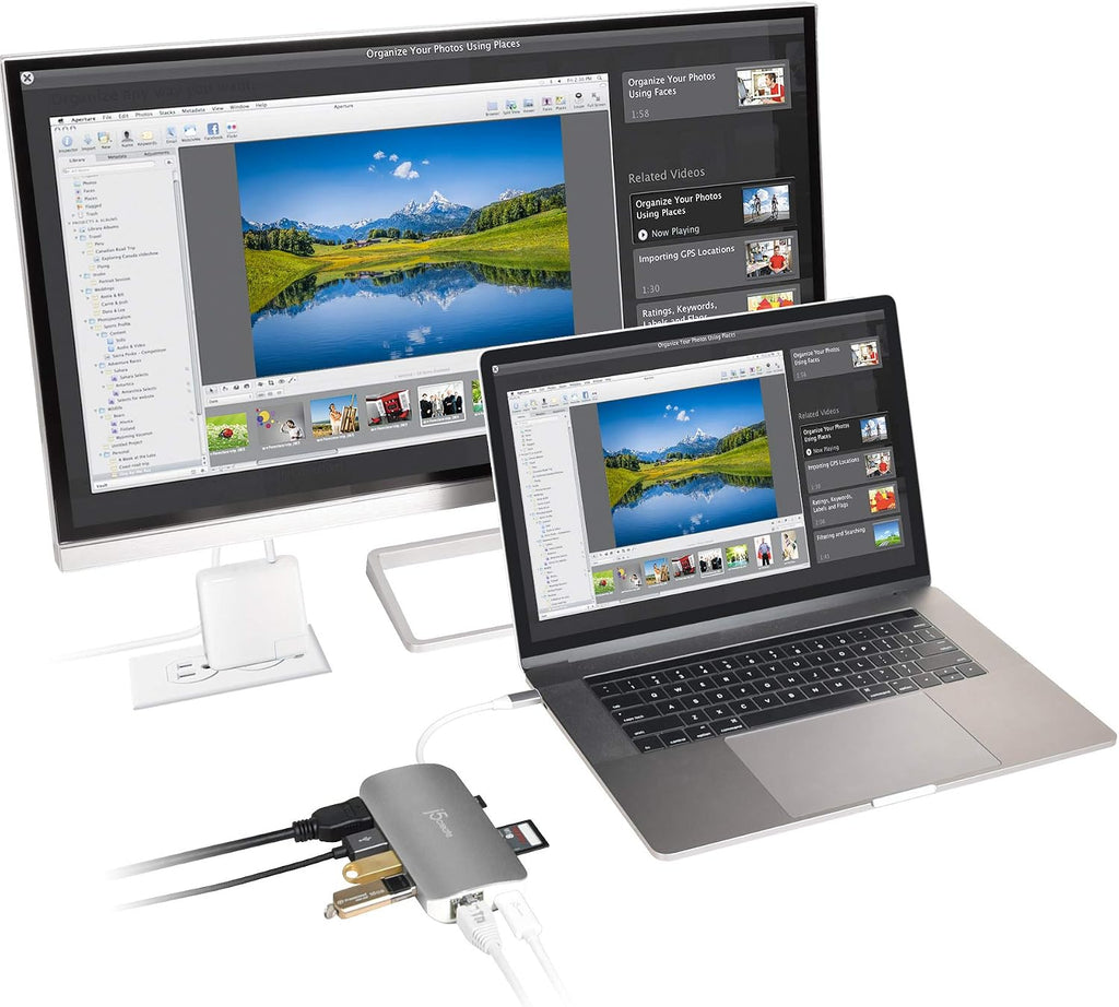 j5create USB C Hub Adapter Multi-Monitor 10-in-1 Port Docking Station