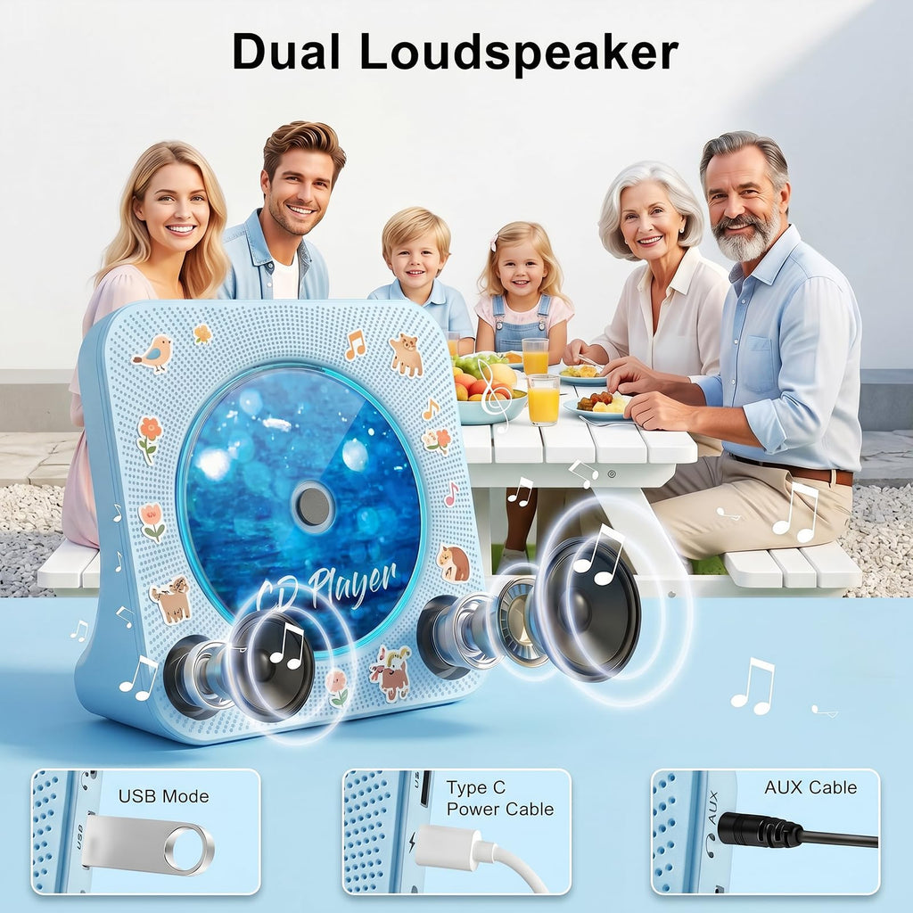 Gueray CD Player Portable Bluetooth Desktop CD Players for Home