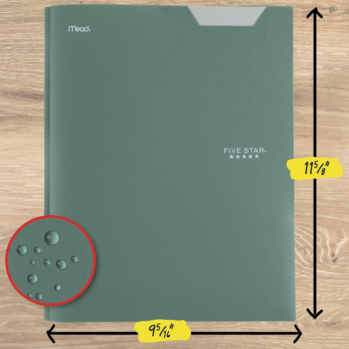 Five Star 2-Pocket Plastic Folder with Stay-Put Tabs and Prong Fasteners, Holds 8.5" x 11" Paper, Assorted Colors, 4 Pack (340300A)