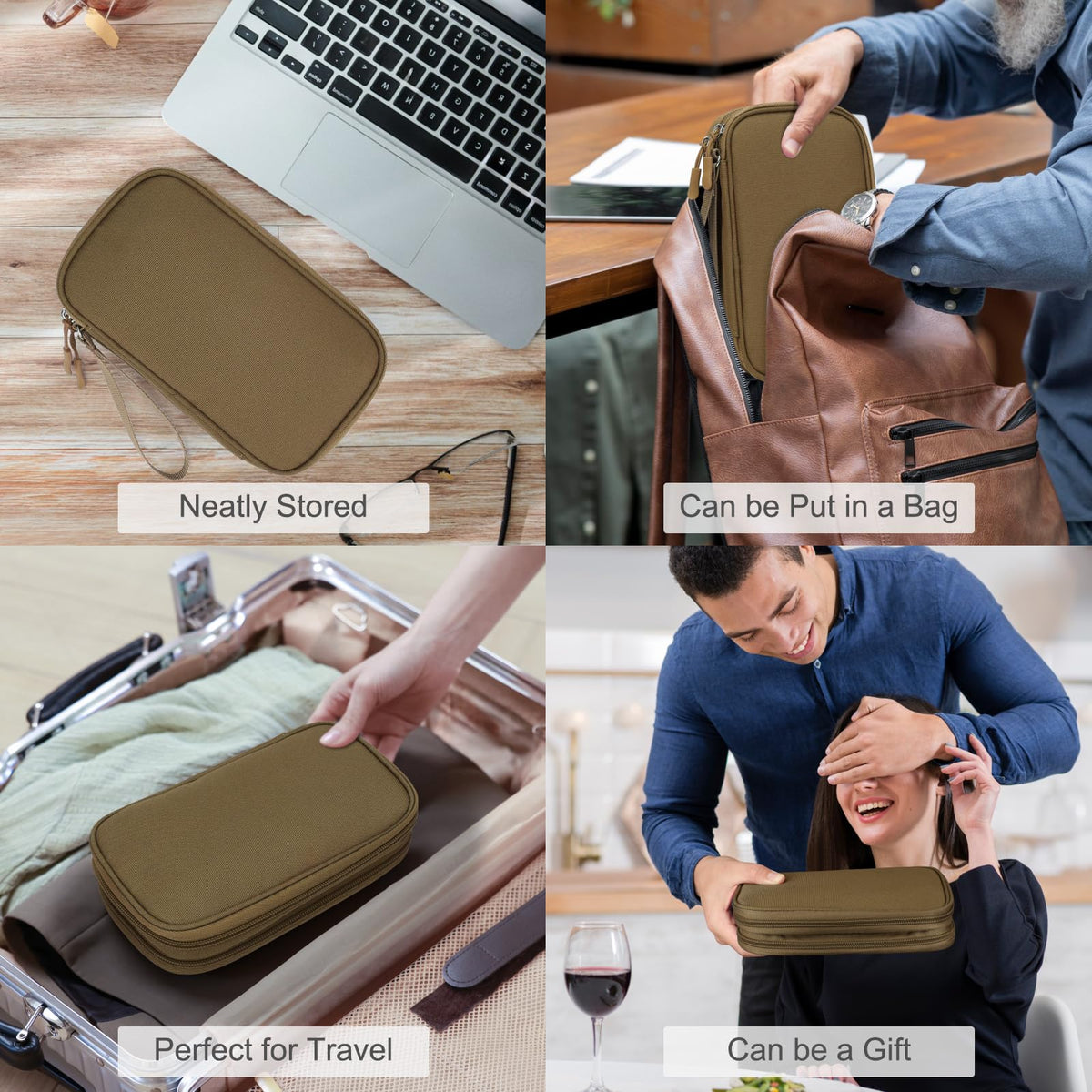 Electronic Organizer, Travel Tech Pouch Bag, Extra Large, Black | Water Resistant