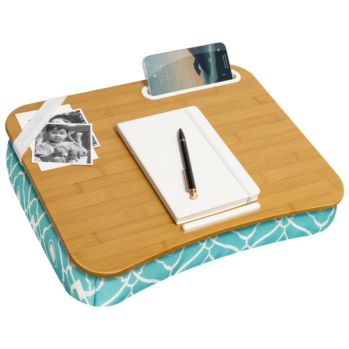 Designer Lap Desk – Fits 15.6” Laptop w/. Phone Holder