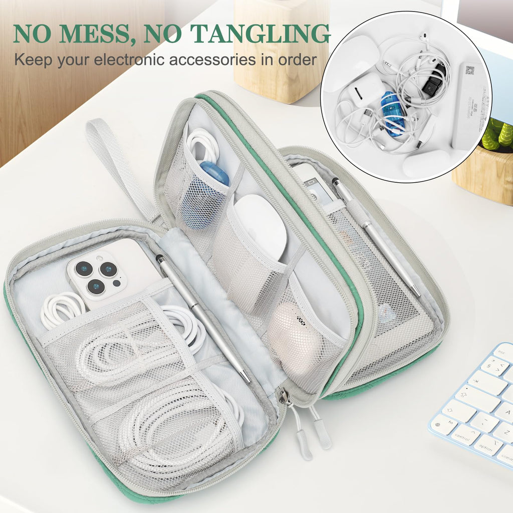 Electronic Organizer, Travel Tech Pouch Bag, Extra Large, Black | Water Resistant